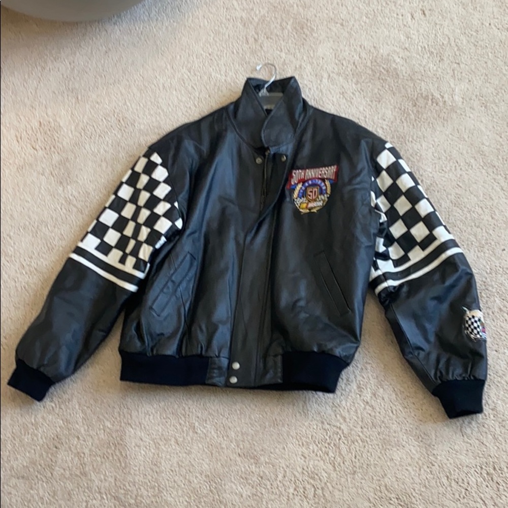 Jeff Hamilton NASCAR 50th Anvrsy Leather Jacket XL